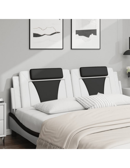 Cuscino Testiera Bianco e Nero 180 cm in Similpelle