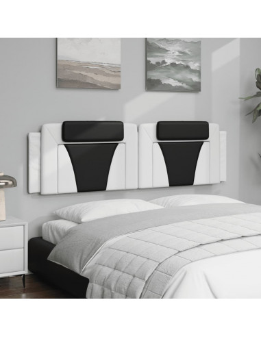 Cuscino Testiera Bianco e Nero 180 cm in Similpelle