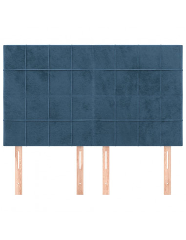 Testiere 4 pz Blu Scuro 72x5x78/88 cm in Velluto