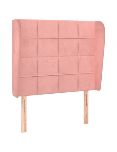 Testiera ad Orecchio Rosa 103x23x118/128 cm in Velluto