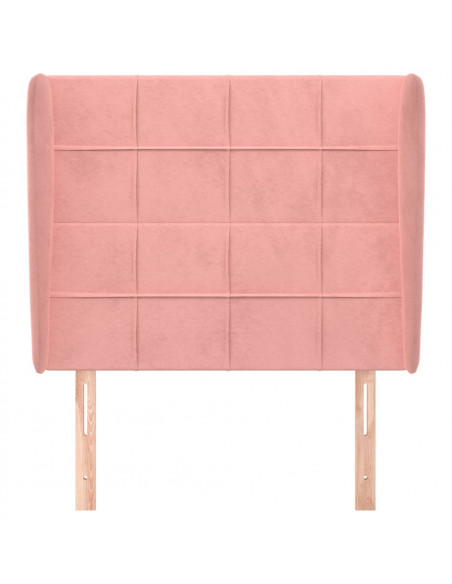 Testiera ad Orecchio Rosa 103x23x118/128 cm in Velluto