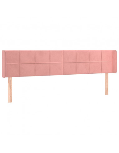 Testiera ad Orecchio Rosa 203x16x78/88 cm in Velluto