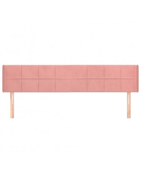 Testiera ad Orecchio Rosa 203x16x78/88 cm in Velluto