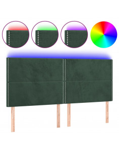 Testiera a LED Verde Scuro 180x5x118/128cm in Velluto 2