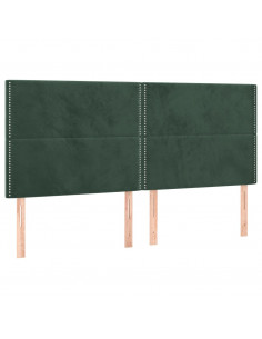 Testiera 4 pz Verde scuro 90x5x78/88 cm in Velluto 2