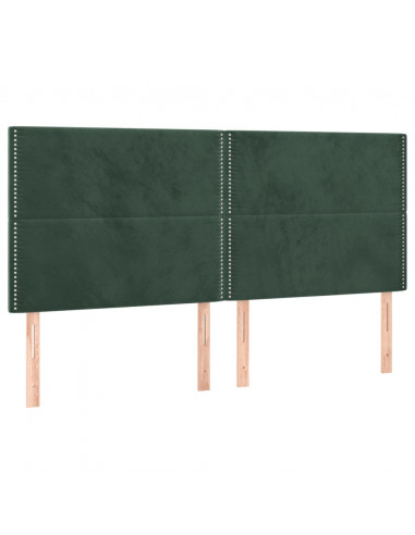 Testiera 4 pz Verde scuro 90x5x78/88 cm in Velluto