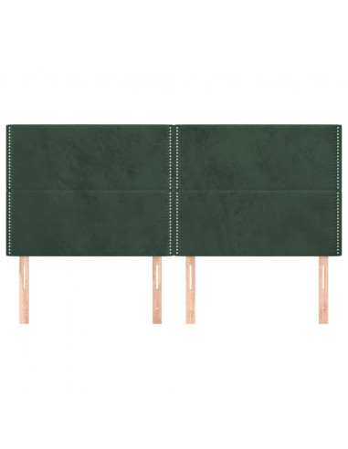 Testiera 4 pz Verde scuro 90x5x78/88 cm in Velluto
