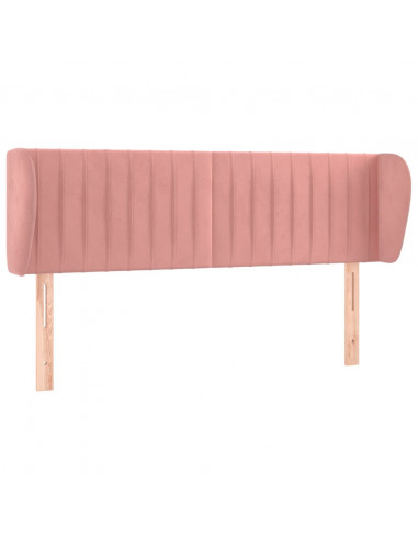 Testiera ad Orecchio Rosa 147x23x78/88 cm in Velluto