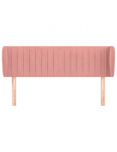 Testiera ad Orecchio Rosa 147x23x78/88 cm in Velluto