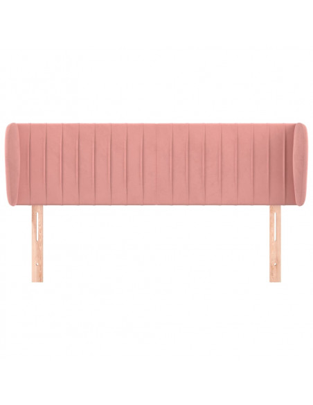 Testiera ad Orecchio Rosa 147x23x78/88 cm in Velluto