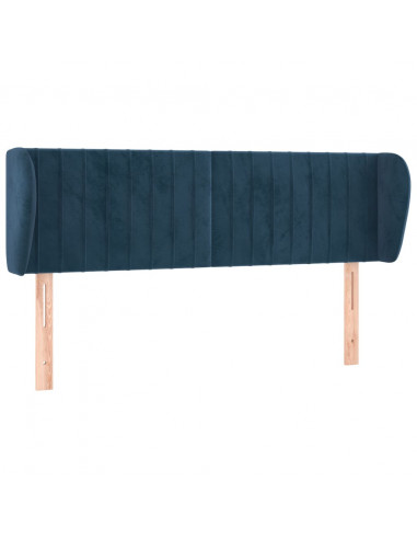 Testiera ad Orecchio Blu Scuro 147x23x78/88 cm in Velluto