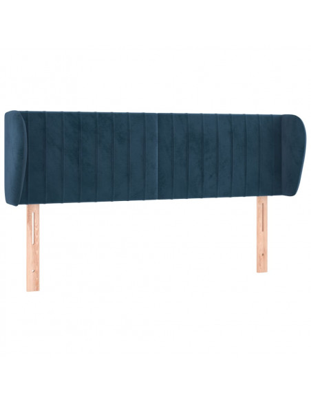 Testiera ad Orecchio Blu Scuro 147x23x78/88 cm in Velluto