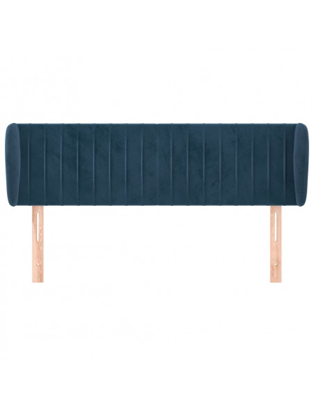 Testiera ad Orecchio Blu Scuro 147x23x78/88 cm in Velluto