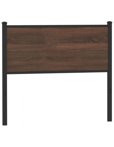 Testiera Rovere Marrone 107 cm in Legno Multistrato e Acciaio