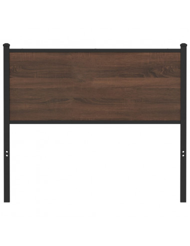 Testiera Rovere Marrone 107 cm in Legno Multistrato e Acciaio