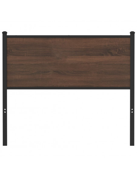 Testiera Rovere Marrone 107 cm in Legno Multistrato e Acciaio