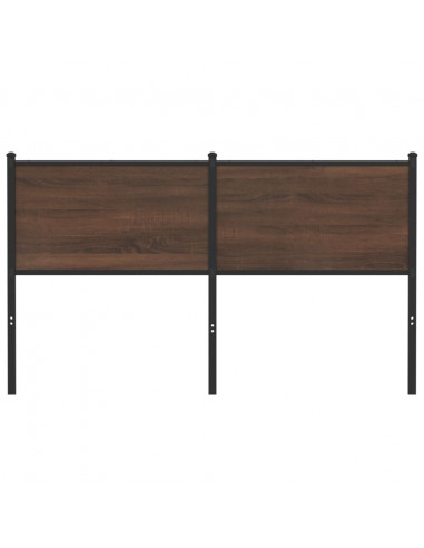 Testiera di Ricambio Rovere Marrone 135 cm in Legno Multistrato e Acciaio