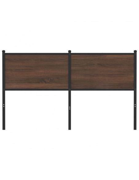 Testiera Rovere Marrone 135 cm in Legno Multistrato e Acciaio