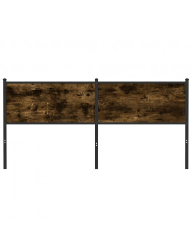 Testiera di Ricambio Rovere Fumo 180 cm in Legno Multistrato e Acciaio