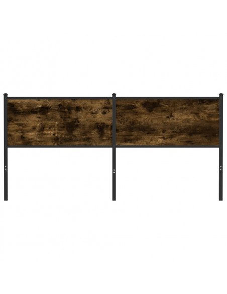 Testiera di Ricambio Rovere Fumo 180 cm in Legno Multistrato e Acciaio