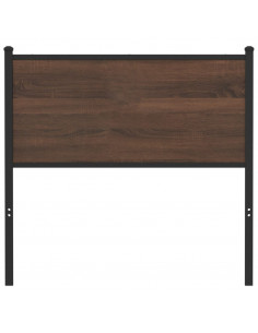 Testiera di Ricambio Rovere Marrone 75 cm in Legno Multistrato e Acciaio 2