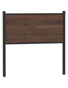 Testiera Rovere Marrone 90 cm in Legno Multistrato e Acciaio 2