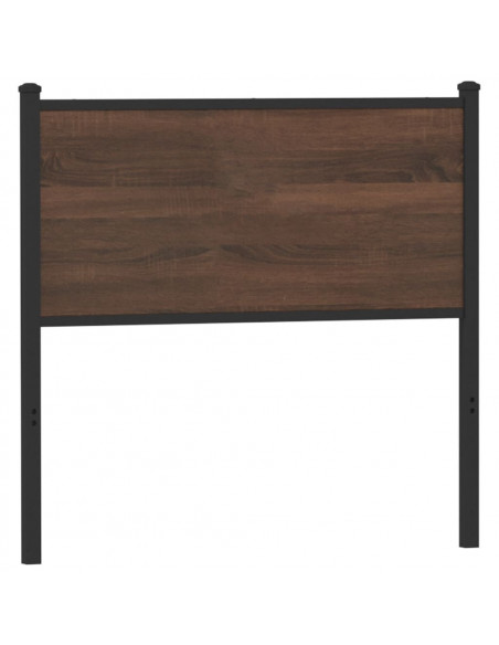 Testiera Rovere Marrone 90 cm in Legno Multistrato e Acciaio
