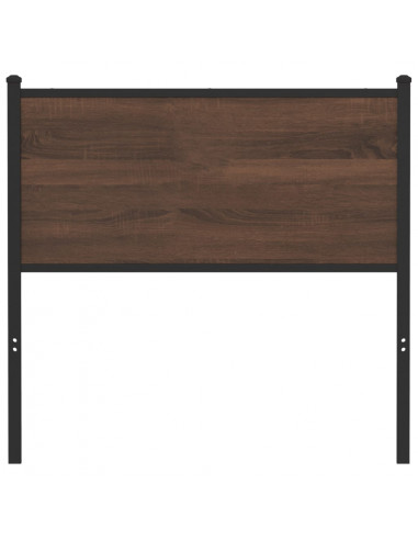 Testiera Rovere Marrone 90 cm in Legno Multistrato e Acciaio