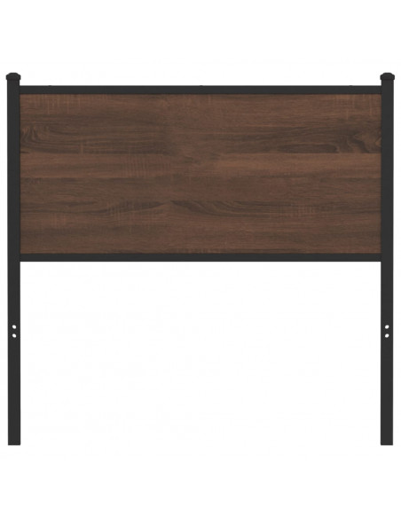 Testiera Rovere Marrone 90 cm in Legno Multistrato e Acciaio