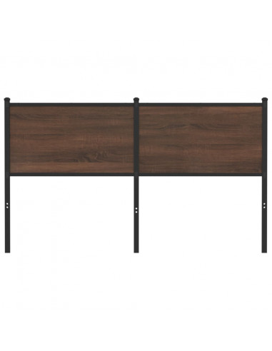 Testiera di Ricambio Rovere Marrone 140 cm in Legno Multistrato e Acciaio