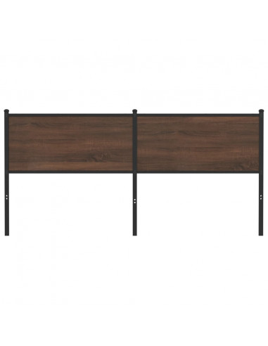 Testiera di Ricambio Rovere Marrone 180 cm in Legno Multistrato e Acciaio