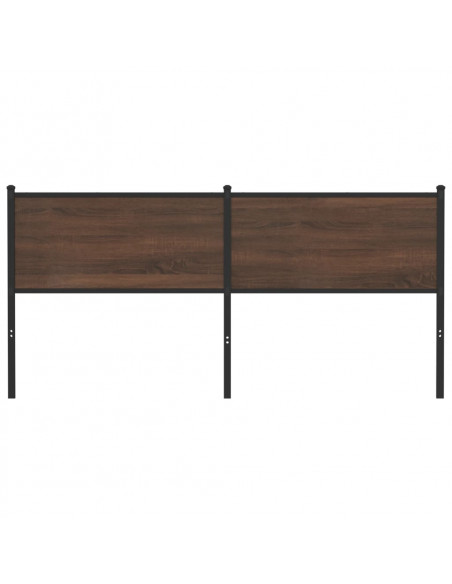 Testiera di Ricambio Rovere Marrone 180 cm in Legno Multistrato e Acciaio