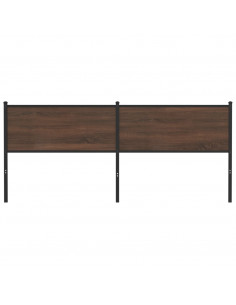 Testiera di Ricambio Rovere Marrone 200 cm in Legno Multistrato e Acciaio 2