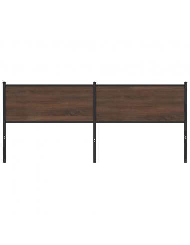 Testiera di Ricambio Rovere Marrone 200 cm in Legno Multistrato e Acciaio