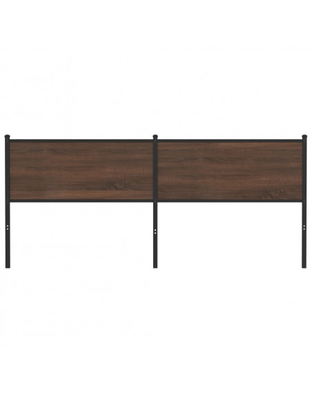 Testiera di Ricambio Rovere Marrone 200 cm in Legno Multistrato e Acciaio