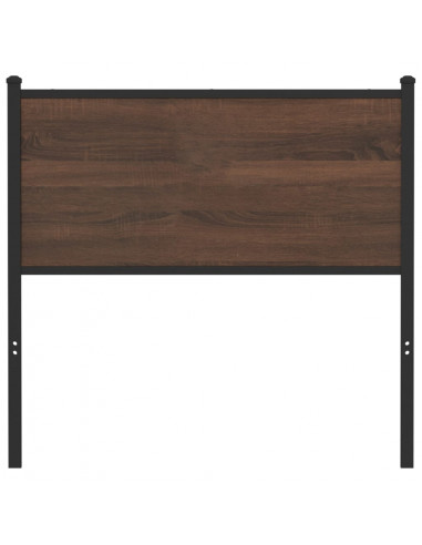 Testiera Rovere Marrone 80 cm in Legno Multistrato e Acciaio