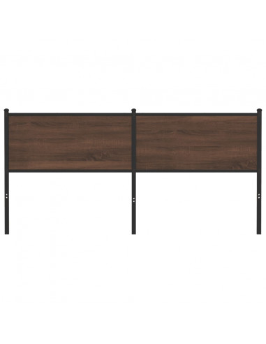 Testiera di Ricambio Rovere Marrone 160 cm in Legno Multistrato e Acciaio