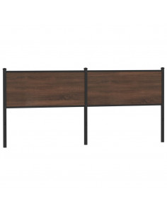 Testiera Rovere Marrone 190 cm in Legno Multistrato e Acciaio 2