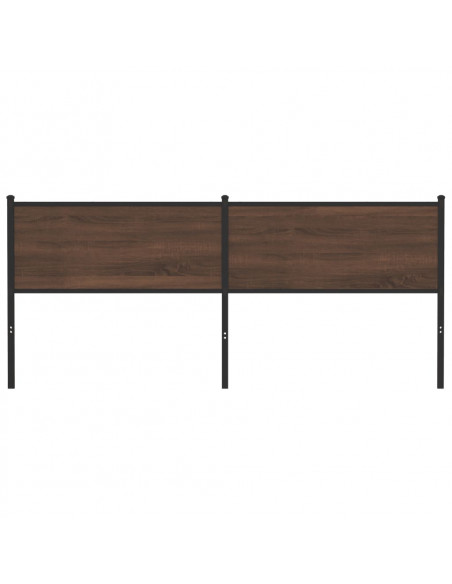 Testiera Rovere Marrone 190 cm in Legno Multistrato e Acciaio