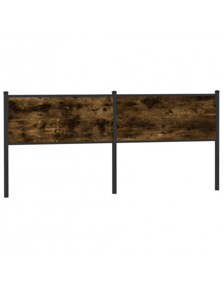Testiera Rovere Fumo 190 cm in Legno Multistrato e Acciaio