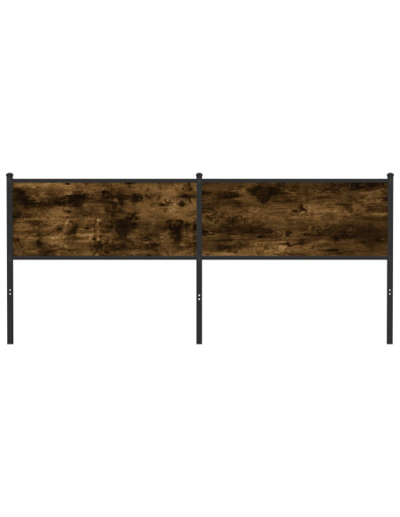 Testiera Rovere Fumo 190 cm in Legno Multistrato e Acciaio