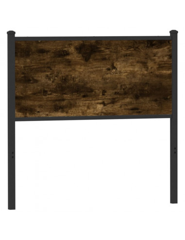 Testiera Rovere Fumo 75 cm in Legno Multistrato e Acciaio