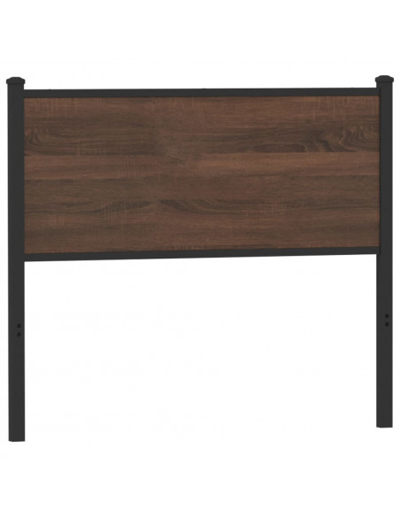 Testiera Rovere Marrone 100 cm in Legno Multistrato e Acciaio