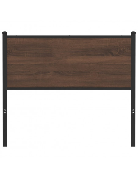 Testiera Rovere Marrone 100 cm in Legno Multistrato e Acciaio