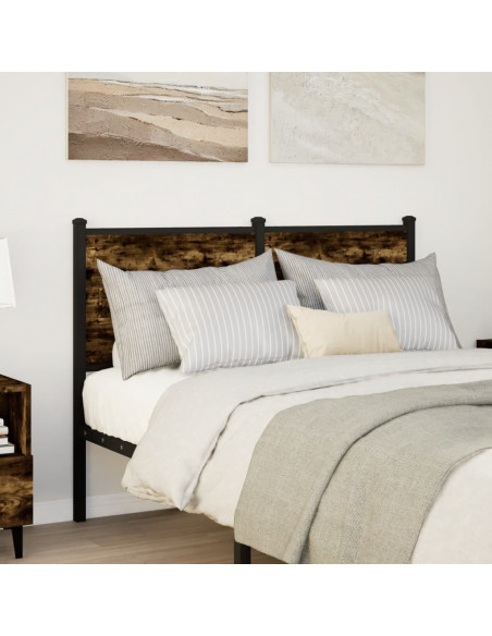 Testiera Rovere Fumo 120 cm in Legno Multistrato e Acciaio