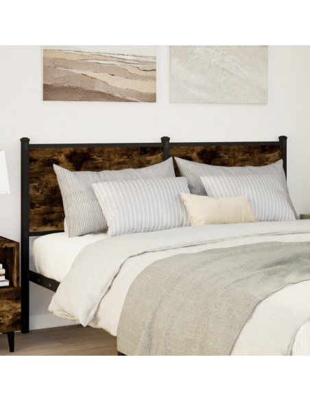 Testiera Rovere Fumo 140 cm in Legno Multistrato e Acciaio
