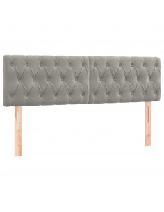 Testiere 2 pz Grigio Chiaro 72x7x78/88 cm in Velluto 2