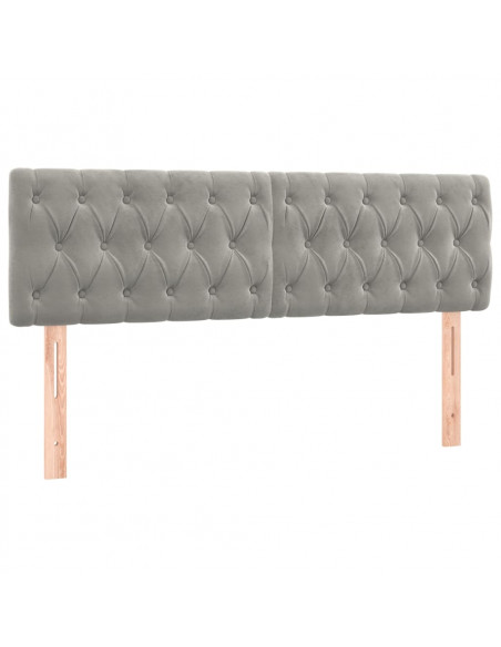 Testiere 2 pz Grigio Chiaro 72x7x78/88 cm in Velluto