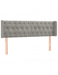 Testiera ad Orecchio Grigio Chiaro 147x16x78/88 cm in Velluto 2