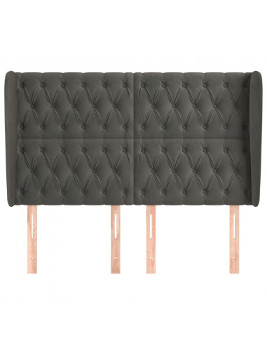 Testiera ad Orecchio GrigioScuro 147x23x118/128cm in Velluto